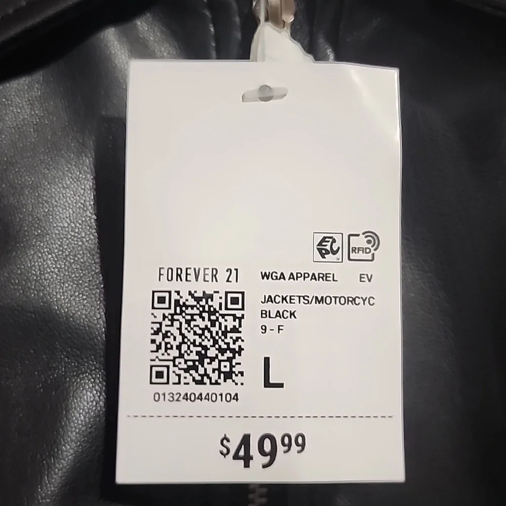 Forever 21 Faux Leather Jacket NWT Sz L - Picture 3 of 5